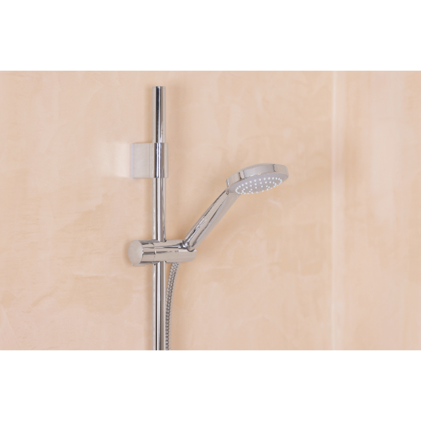 Barre de douche chrome avec douchette chrome design