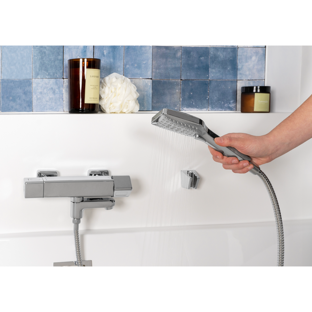 Pommeau de douche CUARTO chrome jet pluie anti calcaire