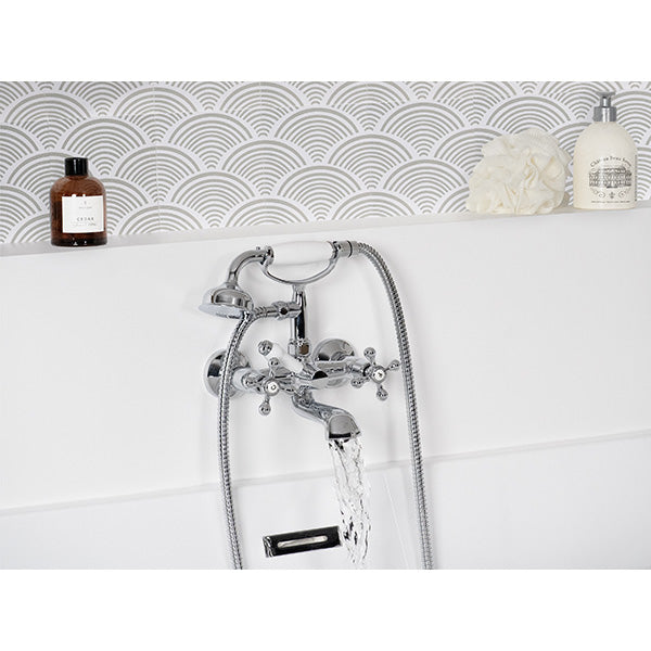 FEDLEEN mélangeur bain-douche chrome blanc jet eau