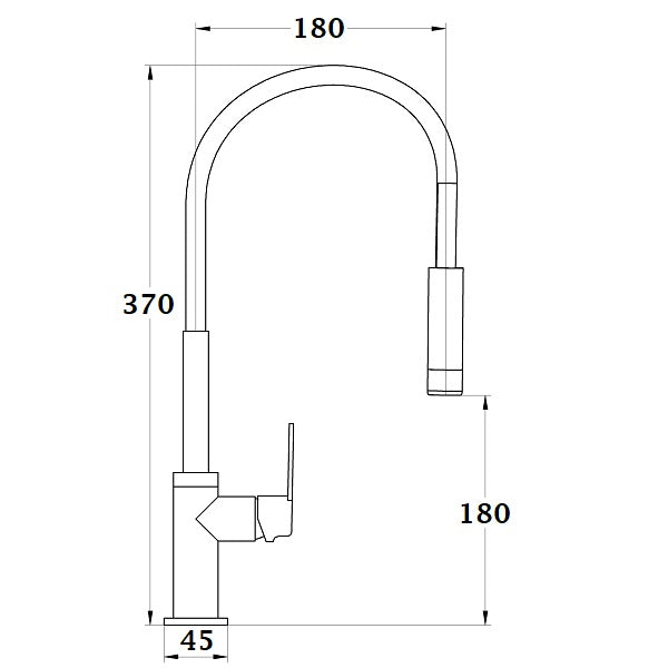 KONCERTO mitigeur évier chrome avec douchette flexible dimensions