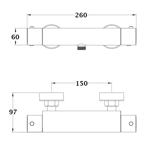 PROTHERM mitigeur bain - douche dimensions