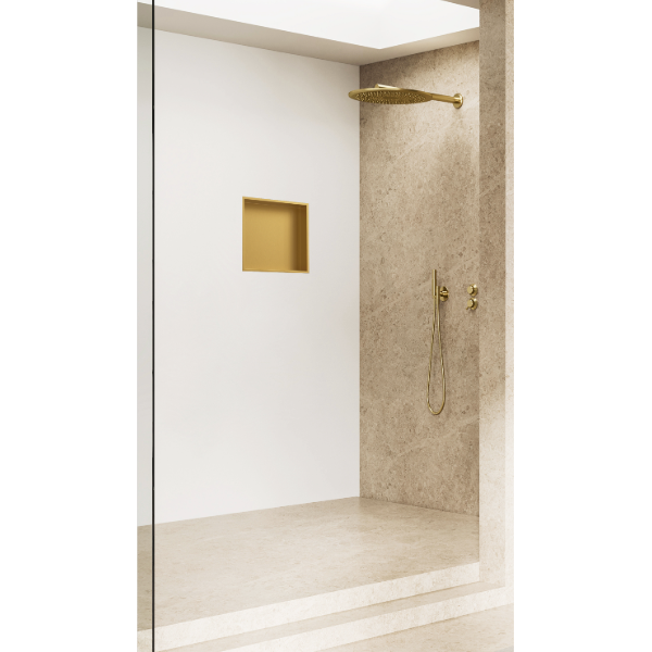 niche de douche design dorée