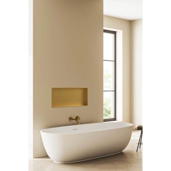 salle de bain déco avec niche de bain gold