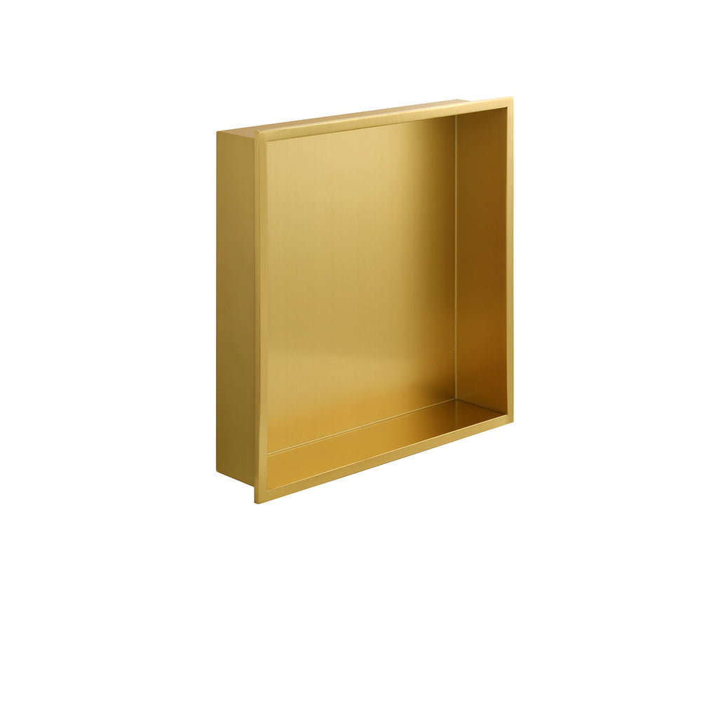 niche de douche carrée dorée