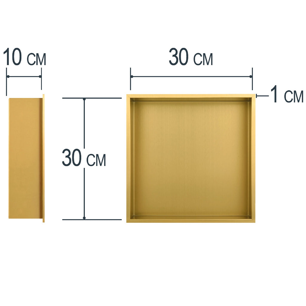 dimensions niche de douche dorée