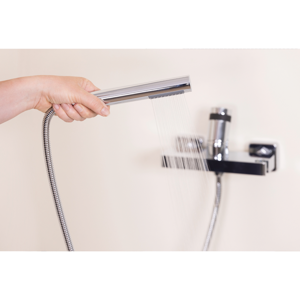 PAZ robinet mitigeur douche chrome noir design avec jet douchette