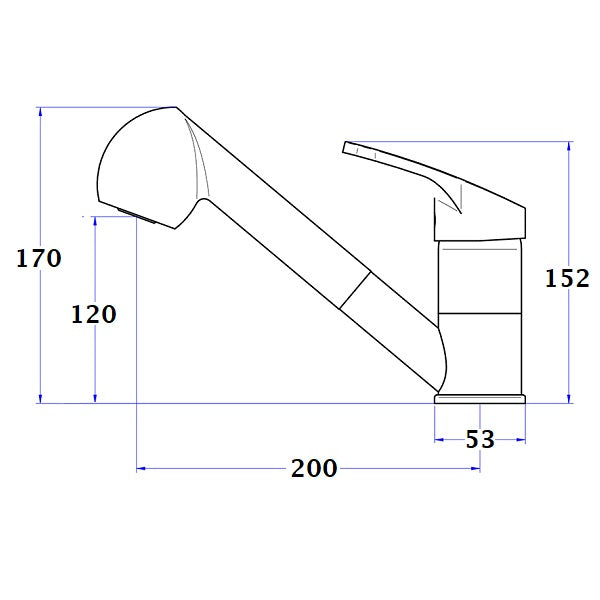 POLA mitigeur évier à douchette blanc extractible dimensions