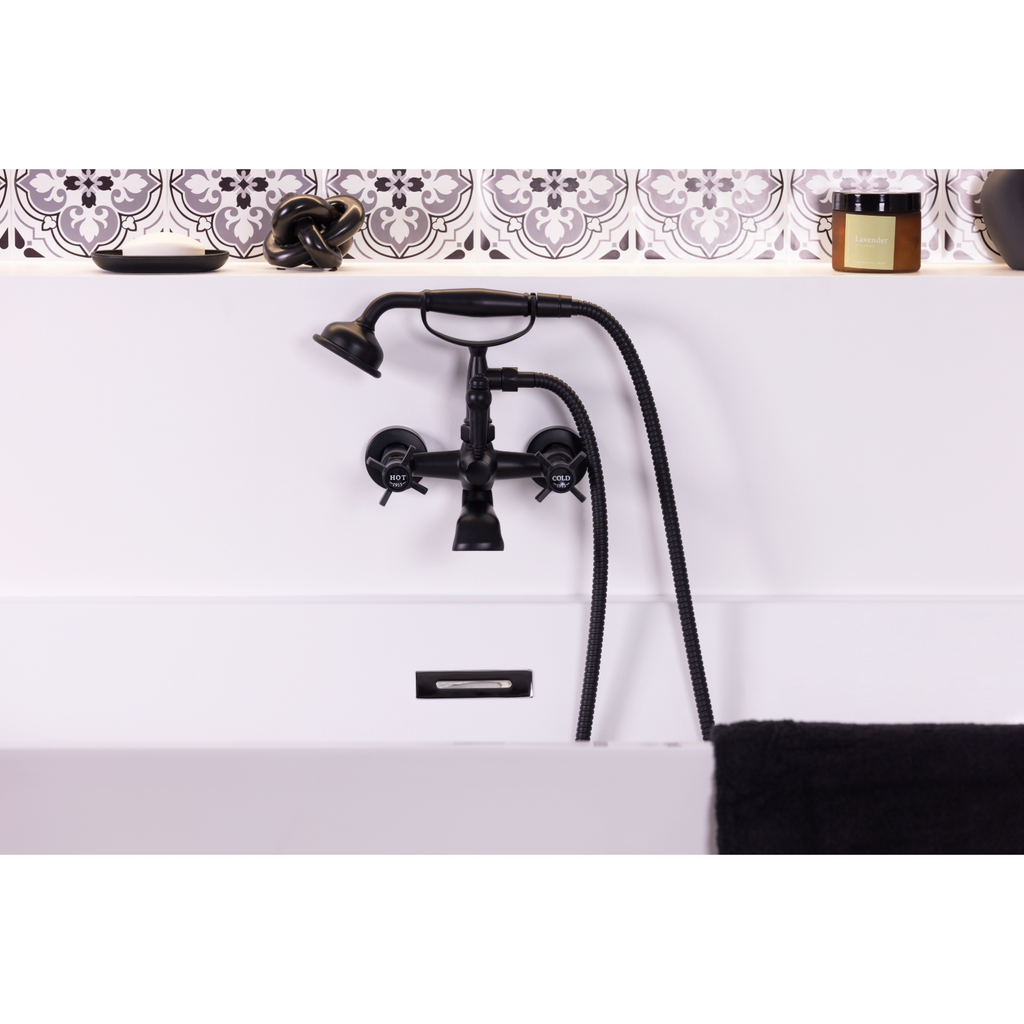RETRO mélangeur bain-douche noir salle de bain vintage