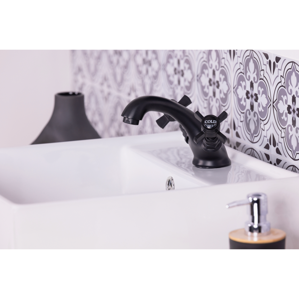 RETRO mélangeur lavabo noir style retro salle de bain vintage