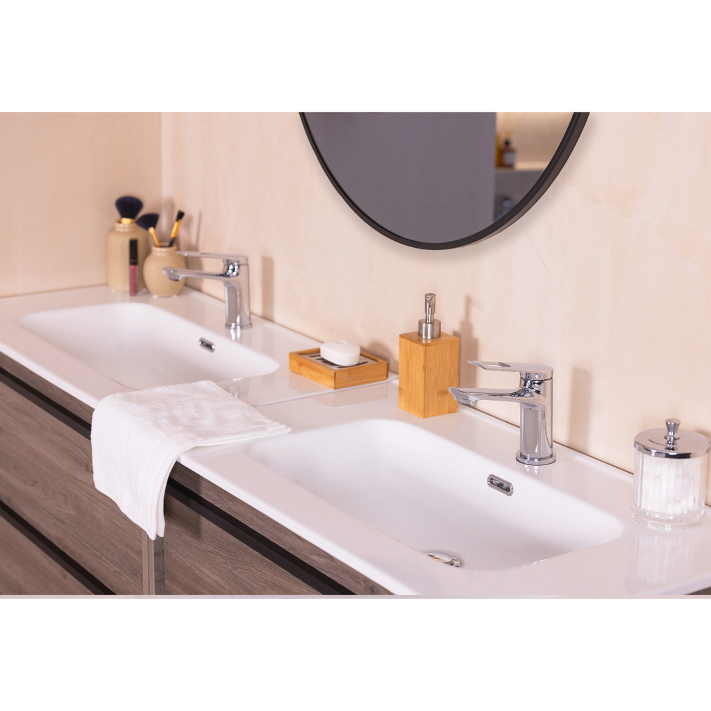 YUNA robinet mitigeur lavabo chrome style moderne
