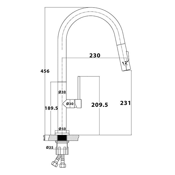 Mitigeur évier douchette plan