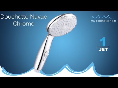 Pommeau de douche stop eau NAVAE chrome vidéo