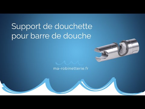 Support de douchette pour barre de douche chrome vidéo