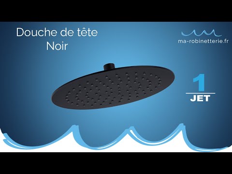 Douche de tête 250mm noire vidéo