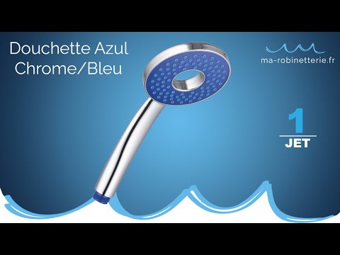 Pommeau de douche AZUL bleu chrome vidéo