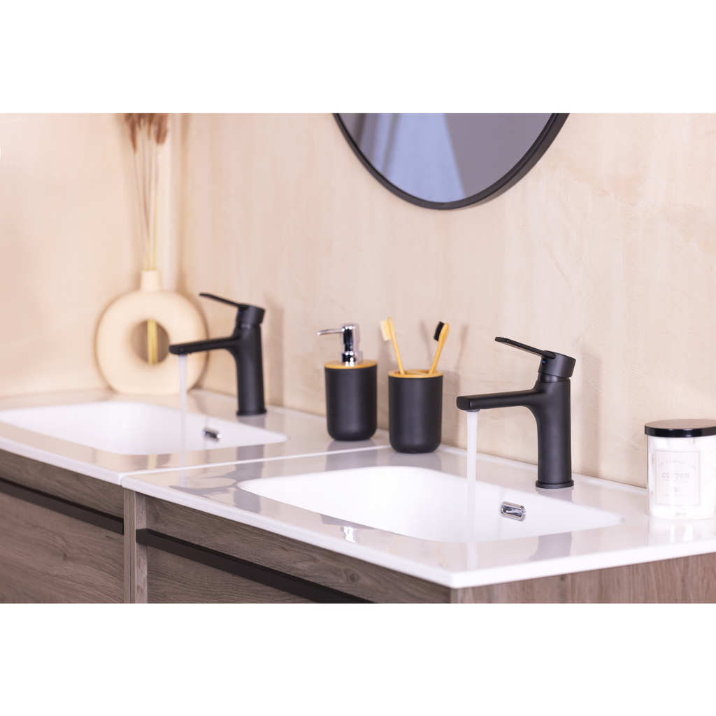 ANCUZ mitigeur lavabo noir à bec bas salle de bain design