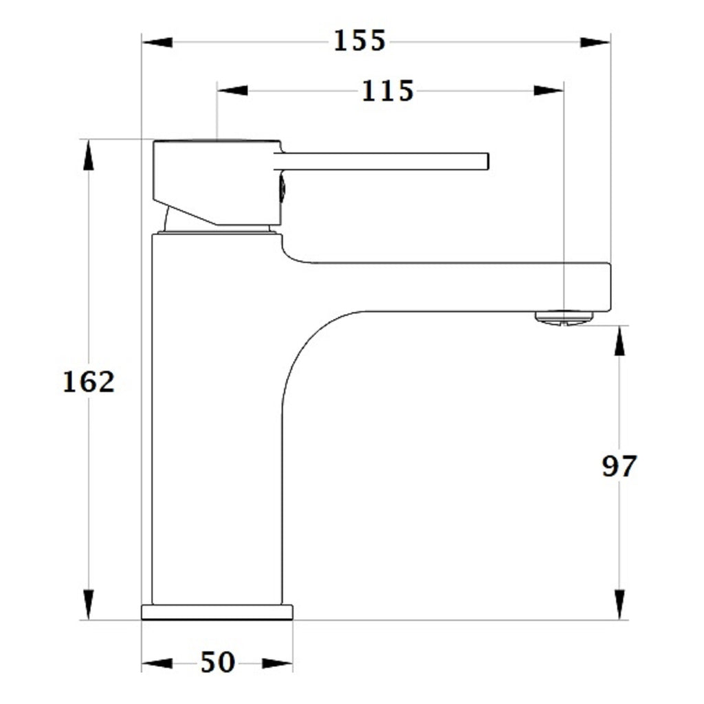 ANCUZ mitigeur lavabo gris métal à bec bas  dimensions