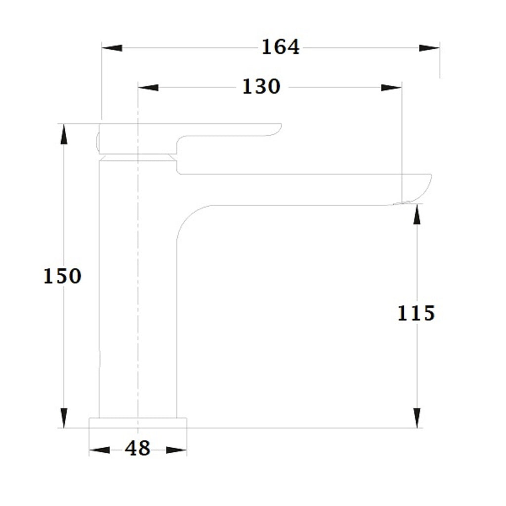 AZUL mitigeur lavabo chrome à bec bas épuré dimensions