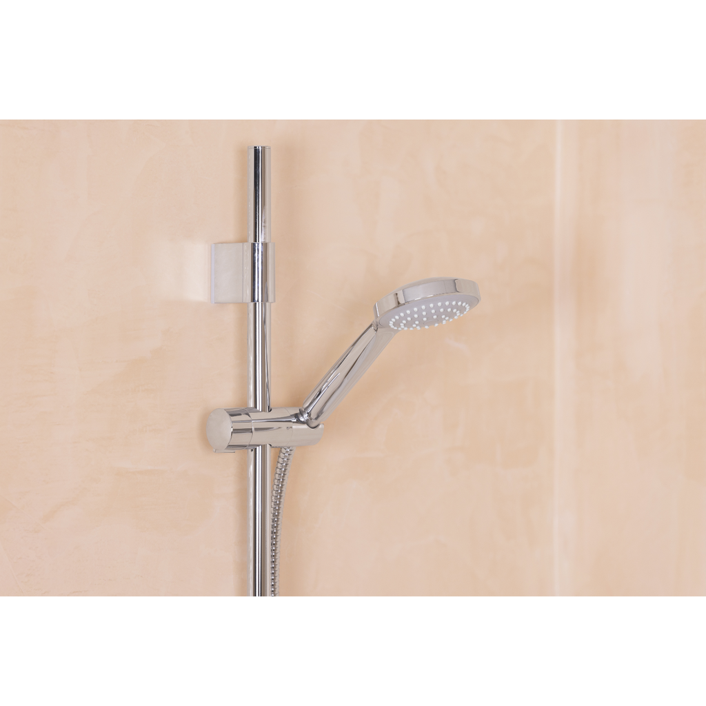 Douchette POLA chrome avec barre de douche chrome