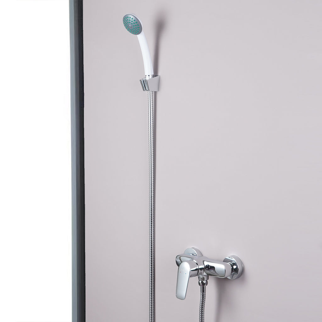 Ensemble de douche avec support mural blanc