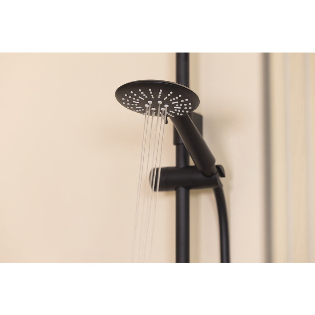 Pommeau de douche avec support mural et flexible noir