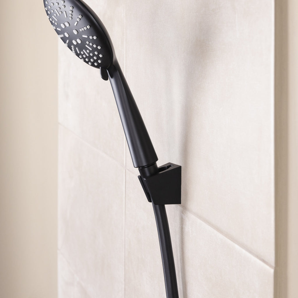 Flexible de douche PVC lisse noir avec douchette