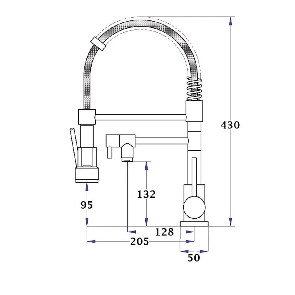 Mitigeur évier double bec inox brosse