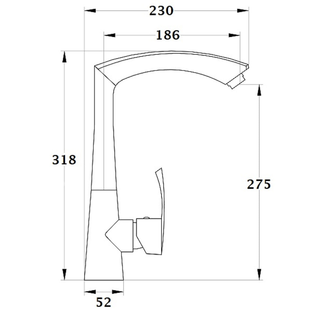 NATAM mitigeur évier chrome dimensions