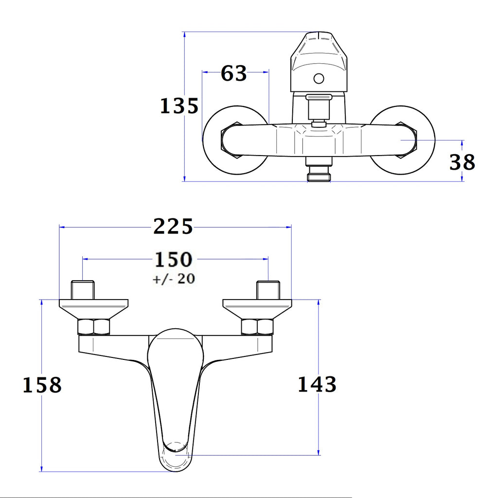 Mitigeur baignoire chrome