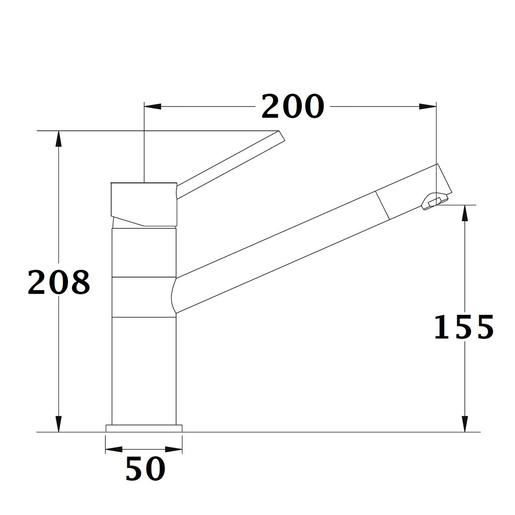 LERIDANE mitigeur évier avec bec mobile chrome noir dimensions