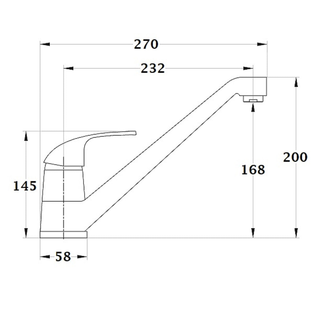 FANGO mitigeur évier chrome dimensions