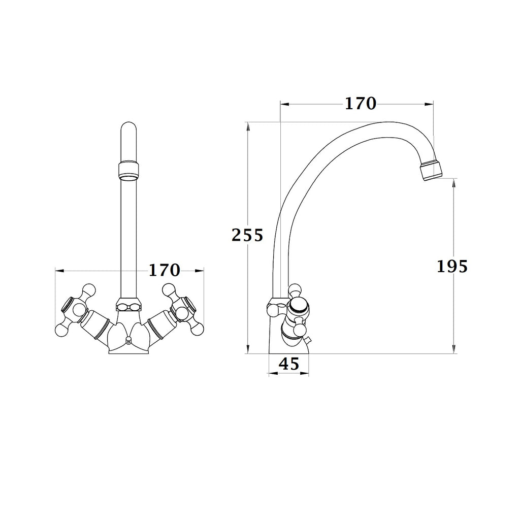 FEDLEEN mélangeur évier vieux laiton dimensions