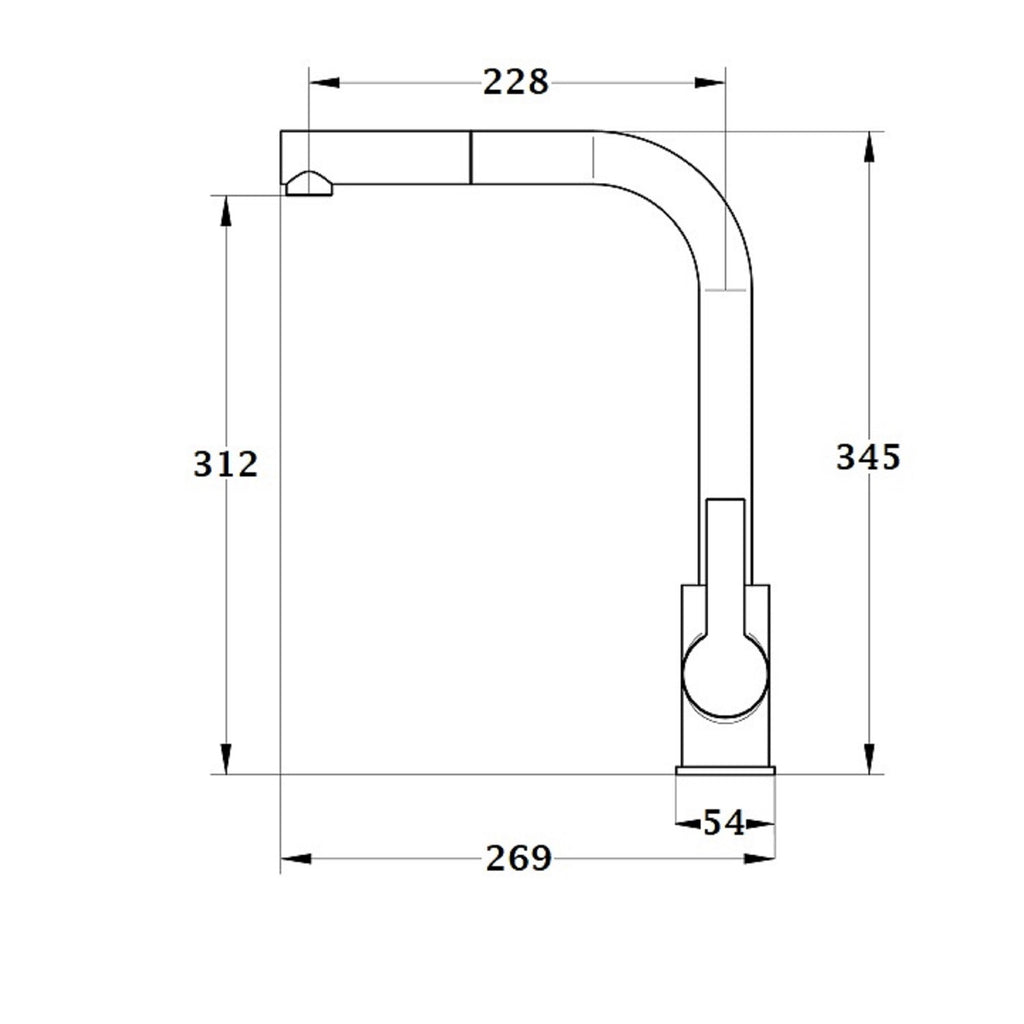 GANGE mitigeur évier douchette extractible chrome dimensions