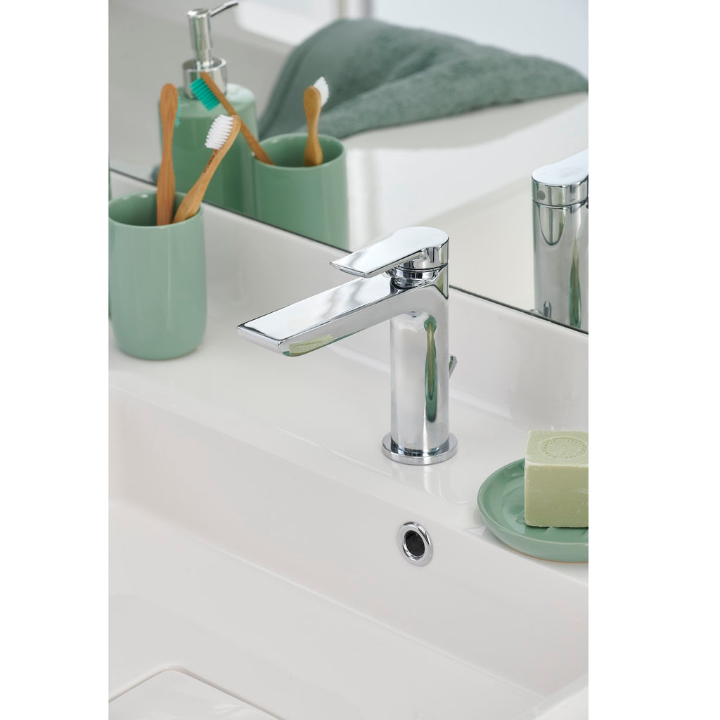 AZUL mitigeur lavabo chrome à bec bas épuré salle de bain clair