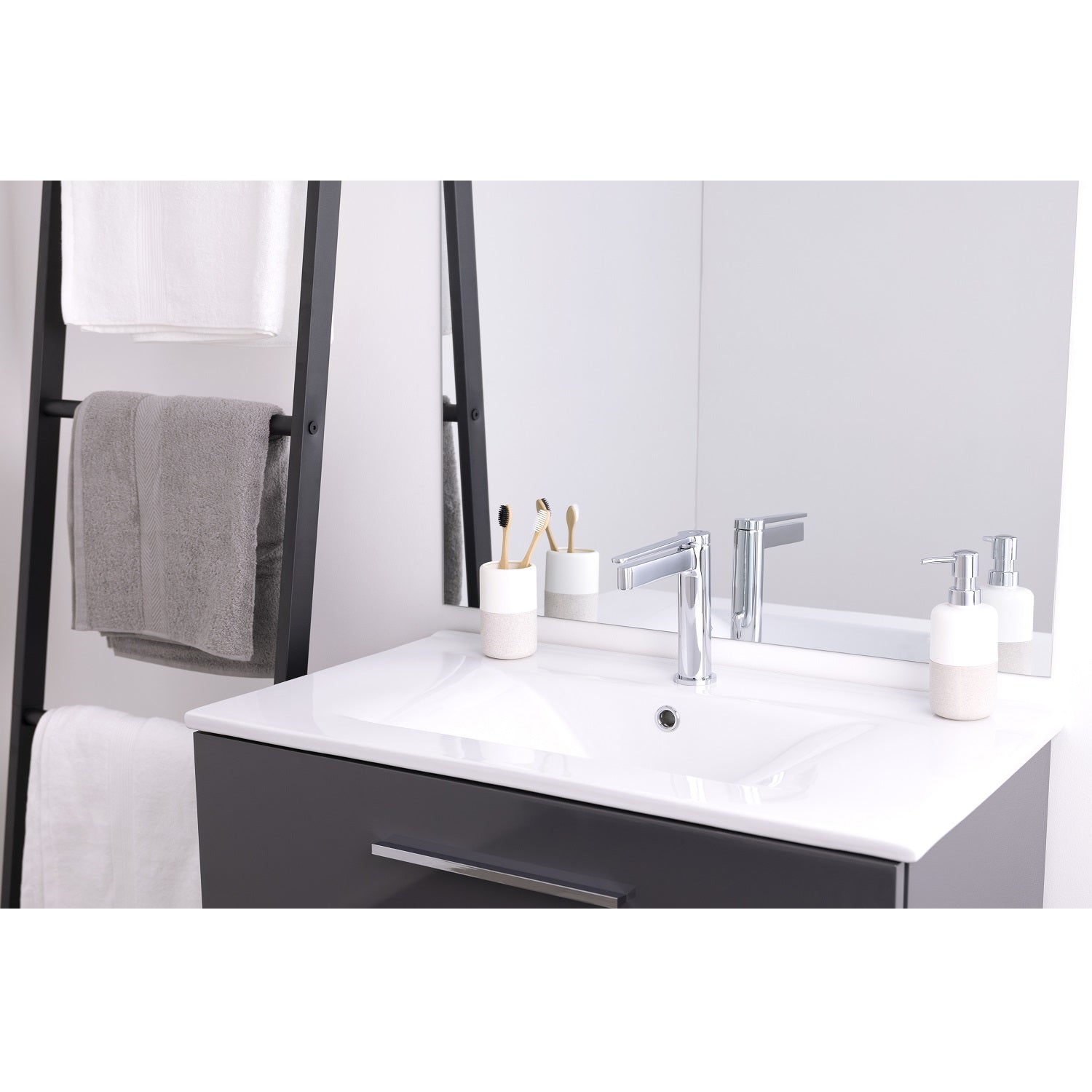 Robinet Mitigeur de lavabo chrome cartouche ceramique Economie d'eau Robinet Mitigeur de lavabo chrome cartouche ceramique Economie d'eau