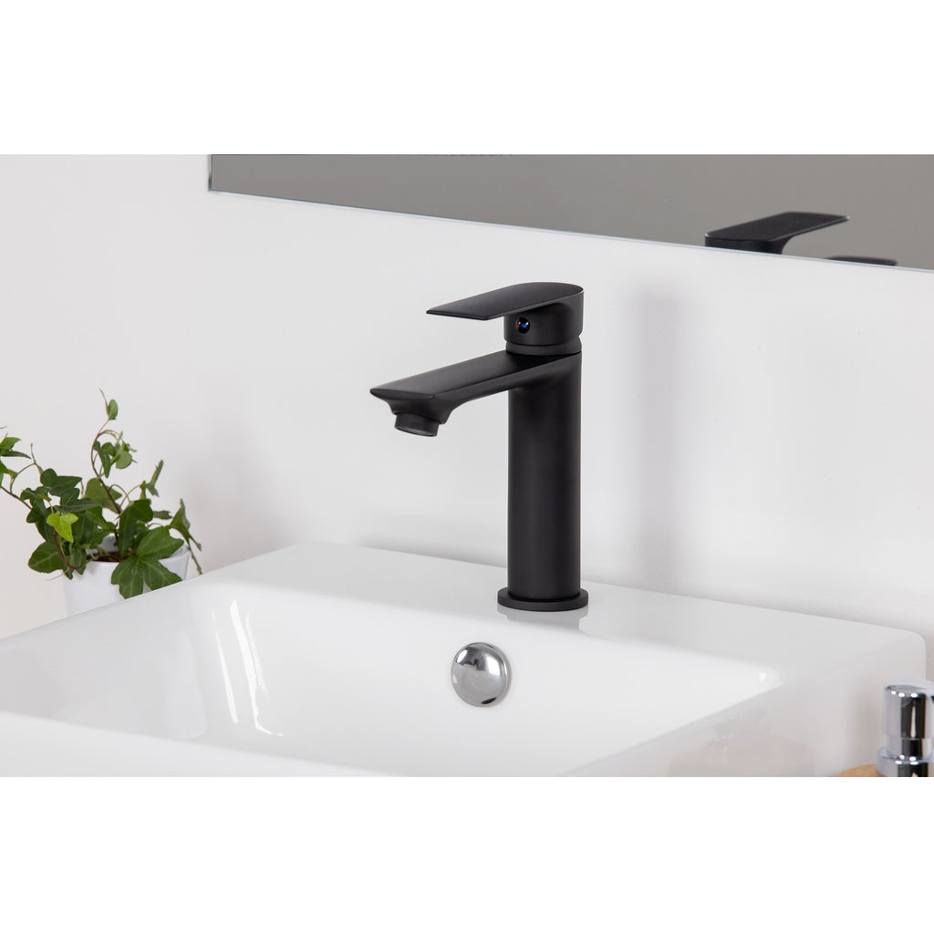 NYTIA robinet mitigeur de salle de bain noir ambiance claire design