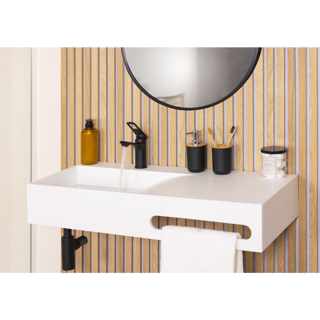 YUNA robinet mitigeur lavabo noir jet ambiance design