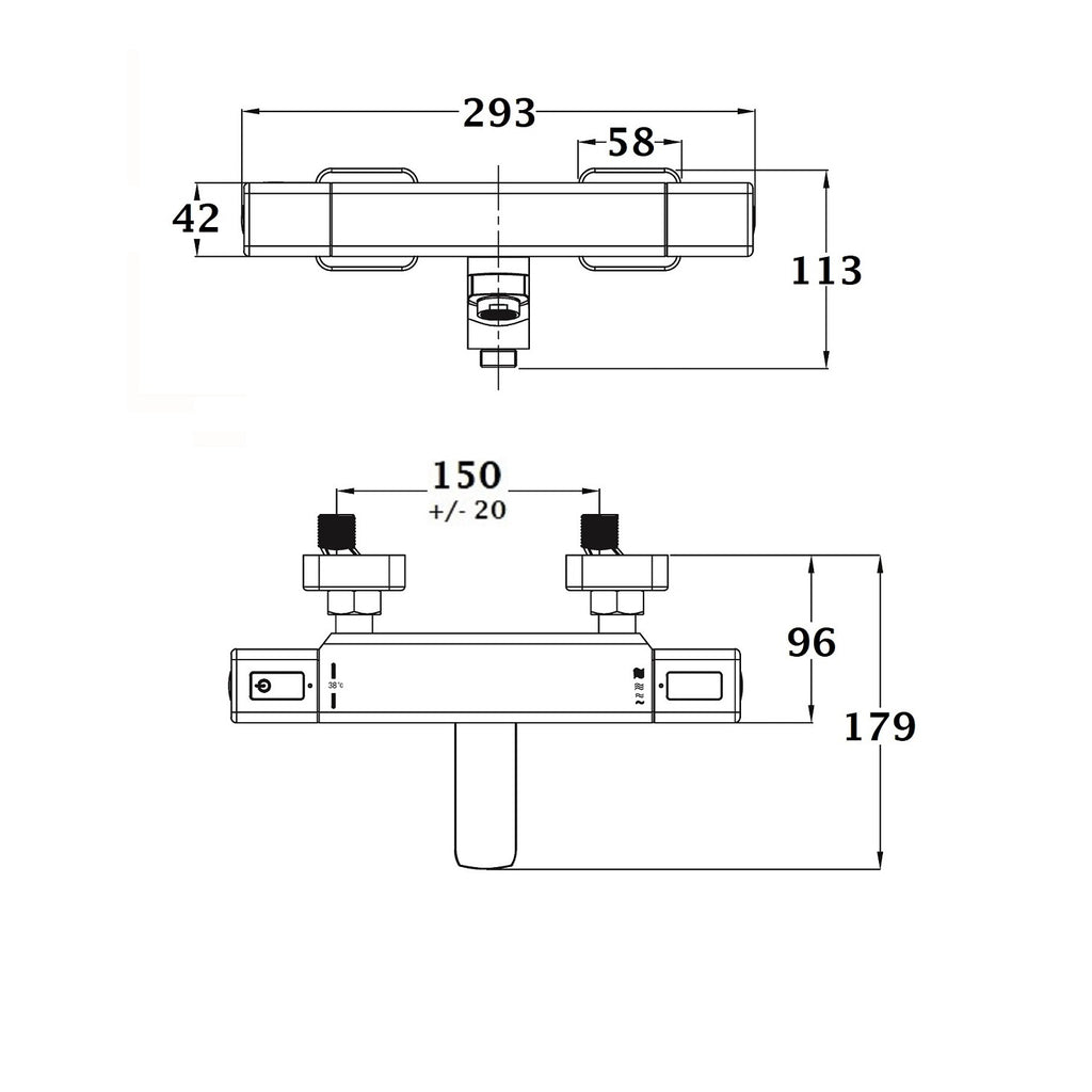 Mitigeur thermostatique baignoire noir