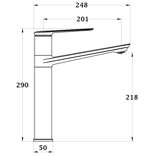 TICHA mitigeur évier chrome dimensions